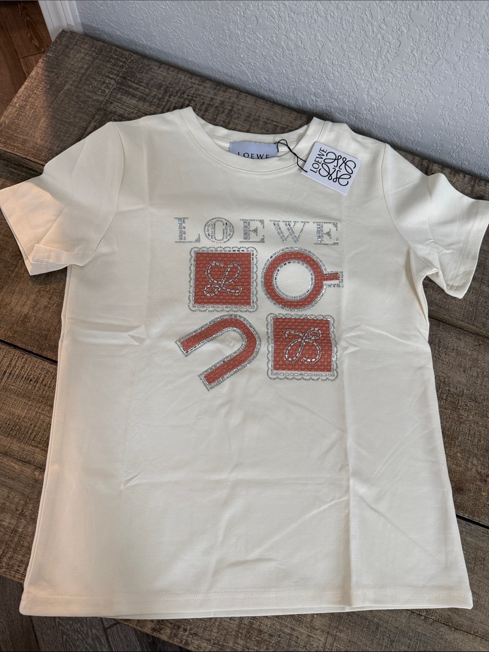 Women’s Cream Logo Graphic Stretch T‑Shirt